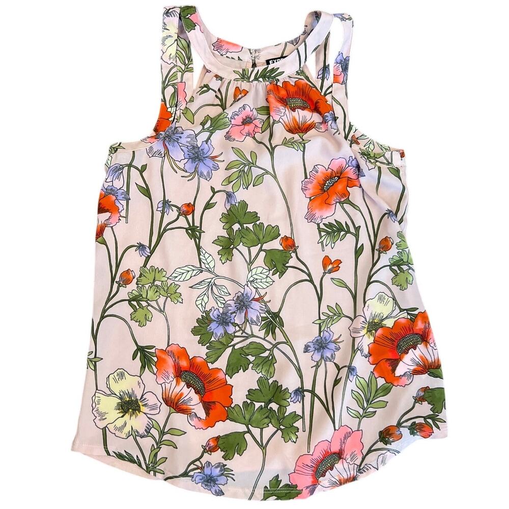 Express Floral Sleeveless Tank Top Womens XS Lightweight